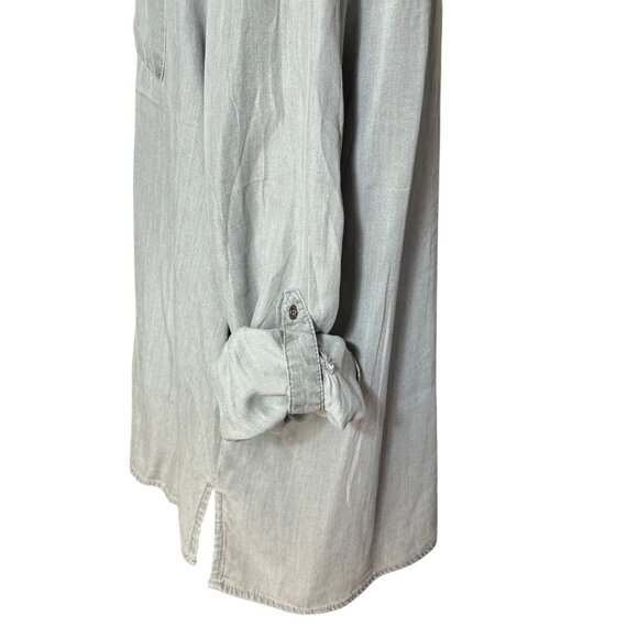 Jane + Delancey Womens Gray Button-Up Shirt XL With Roll-Tab Sleeves - Picture 8 of 16